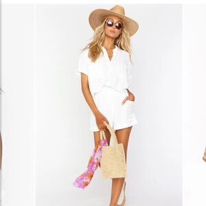 Show me Your Mumu Disilvio Shorts White Linen Size S NWOT